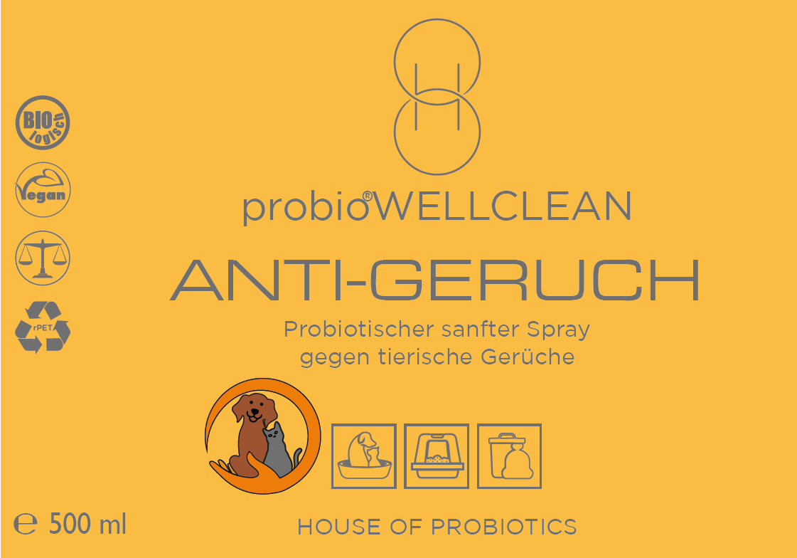 2er-Set probiotischer ANTI-GERUCH Spray gegen tierische Gerüche (sofort anwendbar, 500ml + 5-fach-Konzentrat)