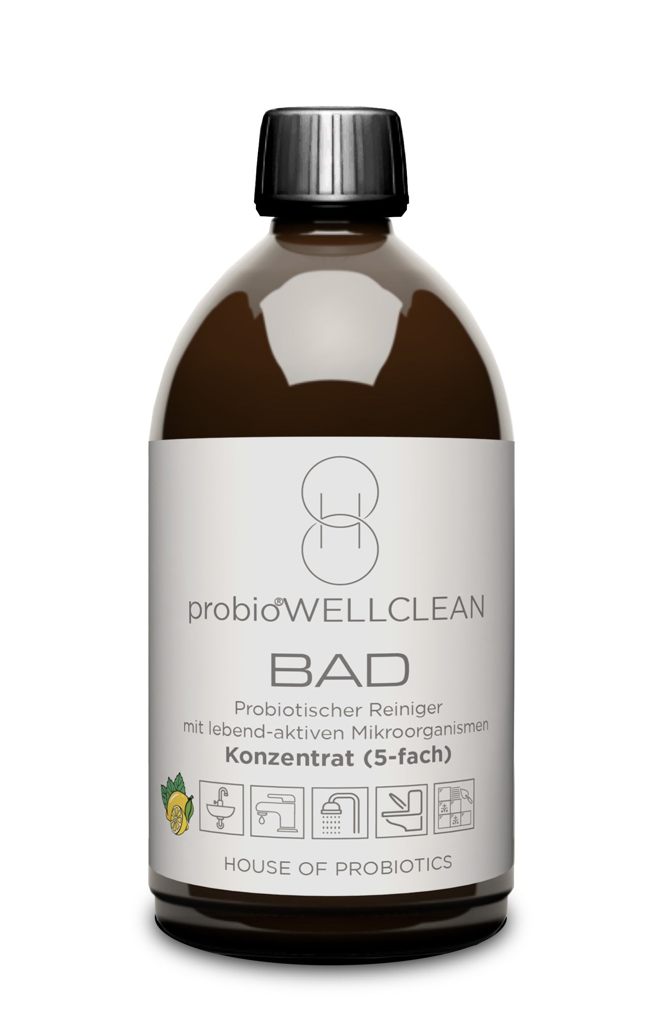 probiotischer BAD Reiniger NACHFÜLL-FLASCHE mit 5-fach-Konzentrat (500ml) ergibt 2.5 Liter BAD Reiniger