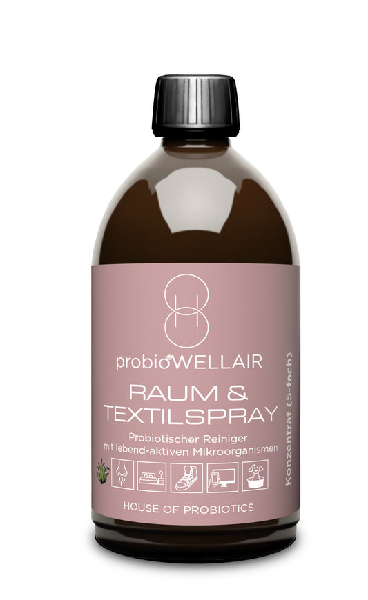 probiotischer RAUM & TEXTILSPRAY NACHFÜLL-FLASCHE mit 5-fach-Konzentrat (500ml) ergibt 2.5 Liter RAUM & TEXTILSPRAY