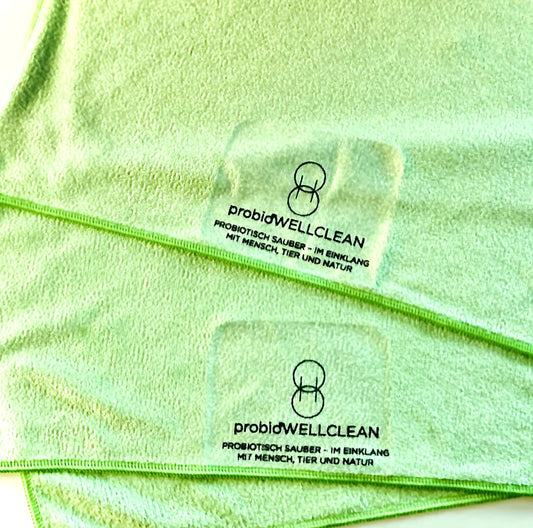probioWELLCLEAN PREMIUM Mikrofasertücher (2 Stück) - ideal fürs Saubermachen mit den probioWELLCLEAN Reinigern
