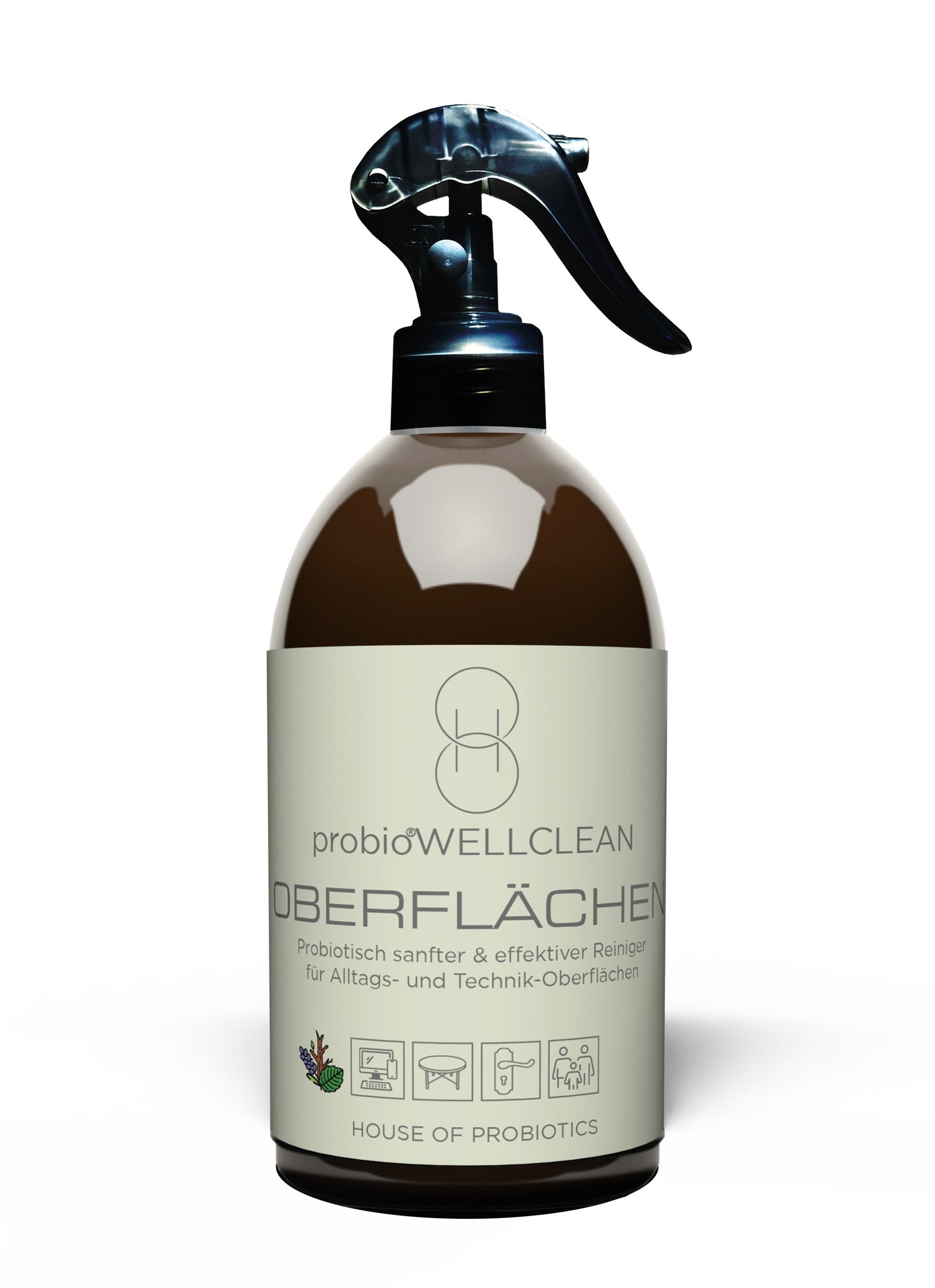 Probiotischer OBERFLÄCHEN Reiniger für „sensible“ Oberflächen (500ml) + 1 PREMIUM Mikrofasertuch