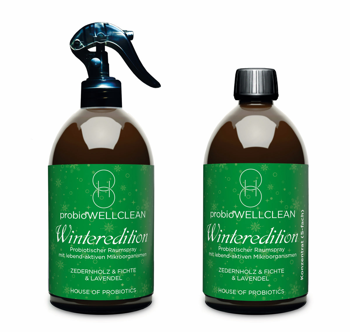 Cooles Sommer-Angebot: 2er-Set probiotischer RAUM Spray Winteredition mit extra leichter Duftnote (sofort anwendbar, 500ml + 5-fach-Konzentrat, ergeben 3 Liter!) zum Super-Spar-Preis