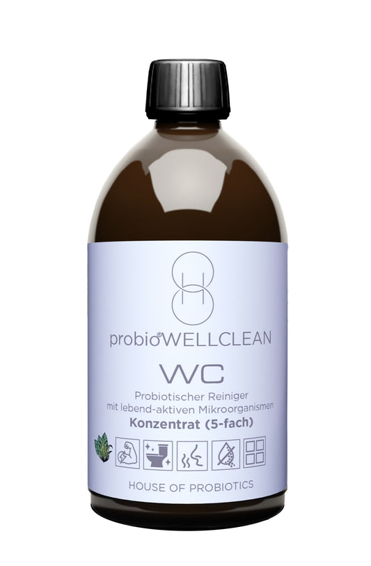 probiotischer WC Reiniger NACHFÜLL-FLASCHE mit 5-fach-Konzentrat (500ml) ergibt 2.5 Liter WC Reiniger